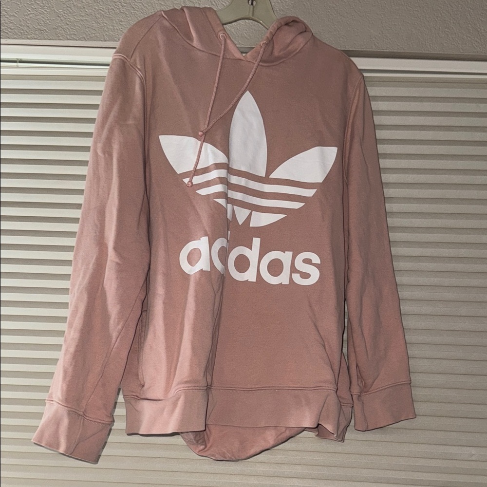 Adidas Dusty Pink Hoodie with White Logo